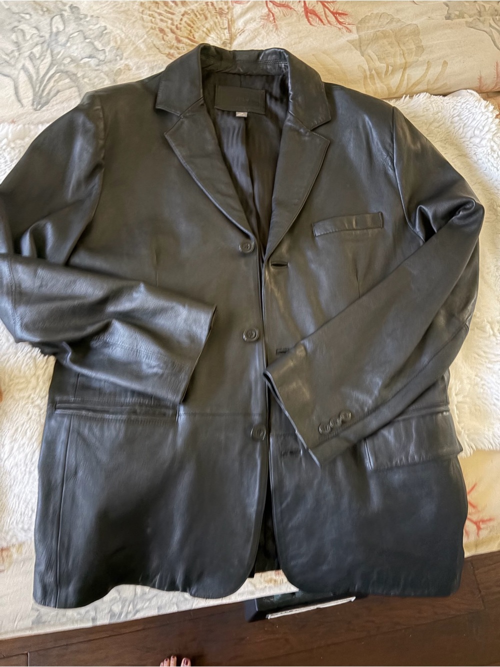 Apt. 9 Black Leather Trench Coat